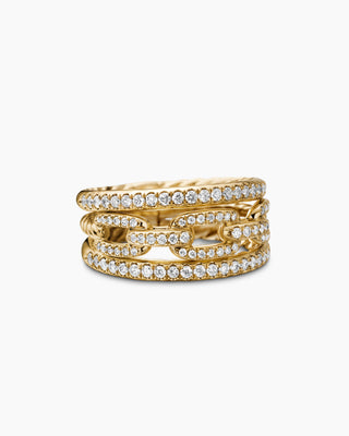 0.52 TCW Antique Round 3 Row Chain Link Moissanite Diamond Wedding Band