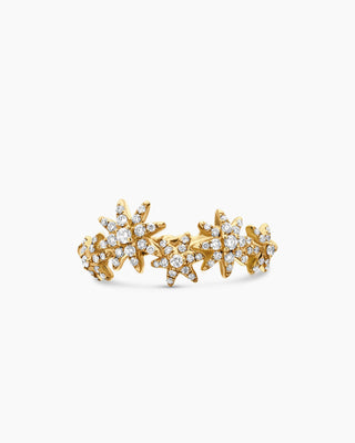 0.23 TCW Round Cut Starburst Cluster Moissanite Diamond Wedding Band