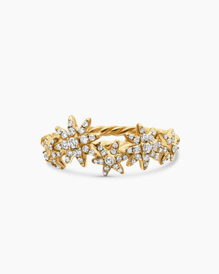 0.23 TCW Round Cut Starburst Cluster Moissanite Diamond Wedding Band