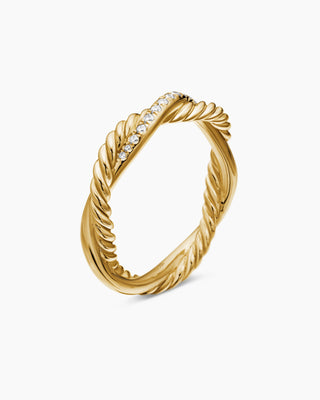 0.08 TCW Unique Round Twisted Pave Moissanite Diamond Wedding Band