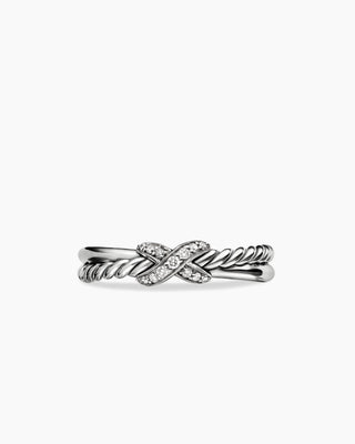 0.06 TCW Vintage Round Twisted X Moissanite Diamond Wedding Band