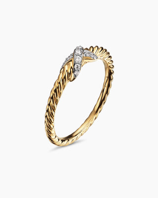 0.06 TCW Round Twisted X Moissanite Diamond Wedding Band