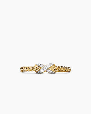 0.06 TCW Round Twisted X Moissanite Diamond Wedding Band