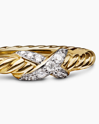 0.06 TCW Round Twisted X Moissanite Diamond Wedding Band