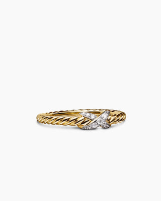 0.06 TCW Round Twisted X Moissanite Diamond Wedding Band
