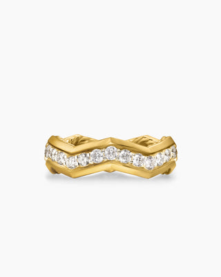 0.60 TCW Round Cut Zigzag Pave Moissanite Diamond Wedding Band