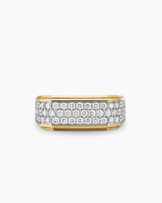 1.78 TCW Micro Round Signet Moissanite Diamond Wedding Band