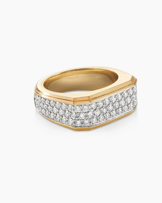 1.78 TCW Micro Round Signet Moissanite Diamond Wedding Band