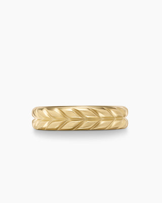 Nature Inspired Leaf Shape Gold Metal Plain Wedding Band For Men & Women