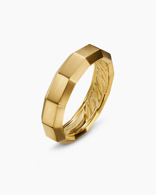 Stunning Faceted Gold Metal Plain Wedding Band For Men & Women