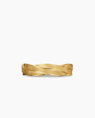 Minimalist Twisted Gold Metal Plain Wedding Band For Men & Women
