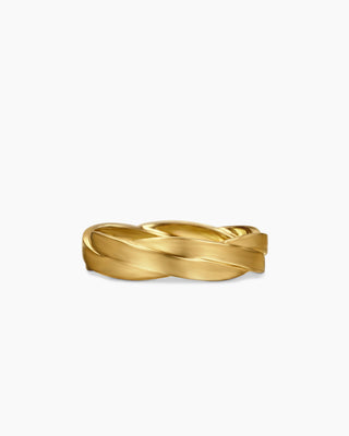Minimalist Twisted Gold Metal Plain Wedding Band For Men & Women