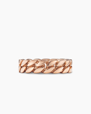 Classic Curb Chain Link Gold Metal Plain Wedding Band For Men & Women