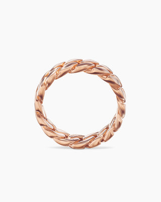 Classic Curb Chain Link Gold Metal Plain Wedding Band For Men & Women