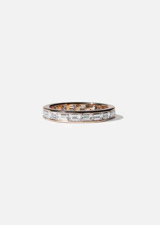 3.0ct Three Stones Asscher Moissanite Diamond Engagement Ring With Eternity Wedding Band