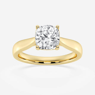 1.0CT Cushion Cut Moissanite Solitaire Diamond Engagement Ring