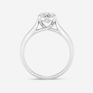 Modern 1.0ct oval solitaire moissanite ring top view