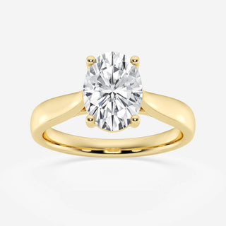 1.0CT Oval Cut Moissanite Diamond Trellis Solitaire Engagement Ring