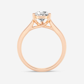 3CT Pear Cut Moissanite Diamond Cathedral Set Solitaire Engagement Ring