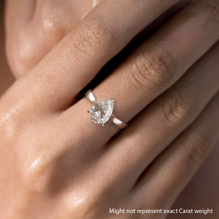 Timeless 1.0ct pear solitaire moissanite ring overhead view