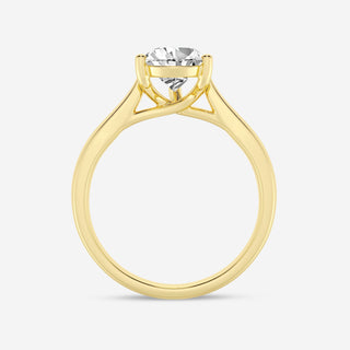 3CT Pear Cut Moissanite Diamond Cathedral Set Solitaire Engagement Ring