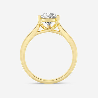 Radiant 1.0ct pear solitaire moissanite ring side profile view