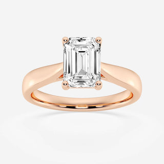 1.0CT Emerald Cut Moissanite Solitaire Diamond Engagement Ring
