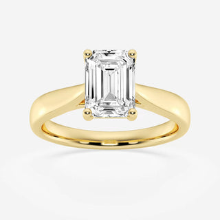 1.0CT Emerald Cut Moissanite Solitaire Diamond Engagement Ring