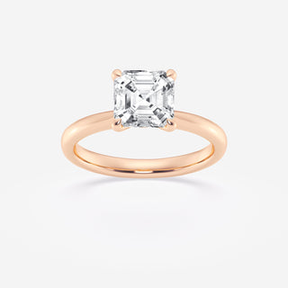 1.0CT Asscher Cut Moissanite Diamond Petite Solitaire Engagement Ring