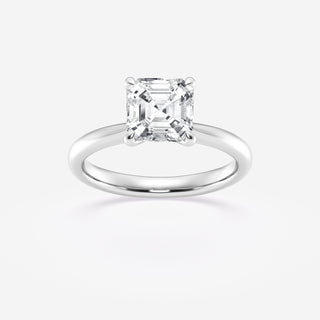 1.0CT Asscher Cut Moissanite Diamond Petite Solitaire Engagement Ring