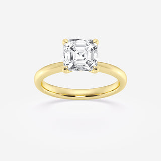 1.0CT Asscher Cut Moissanite Diamond Petite Solitaire Engagement Ring