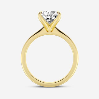 Graceful 1.0ct pear solitaire moissanite ring side profile view