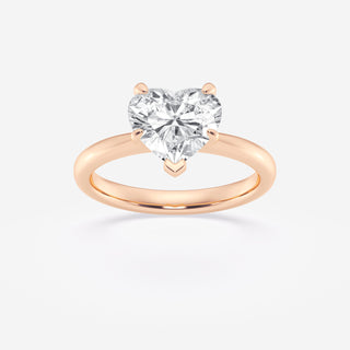 1.0 CT Heart Brilliant Solitaire Moissanite Engagement Ring band view