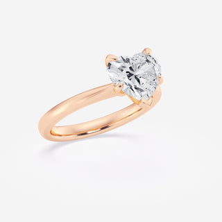 1.0 CT Heart Brilliant Solitaire Moissanite Engagement Ring detail view