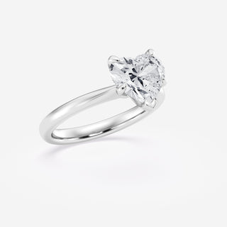 1.0 CT Heart Brilliant Solitaire Moissanite Engagement Ring side view