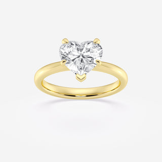 1.0 CT Heart Brilliant Solitaire Moissanite Engagement Ring close up