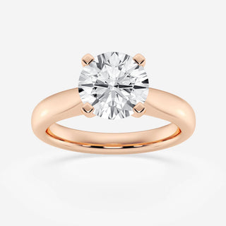 Graceful 1.0ct round solitaire moissanite ring three quarter angled view