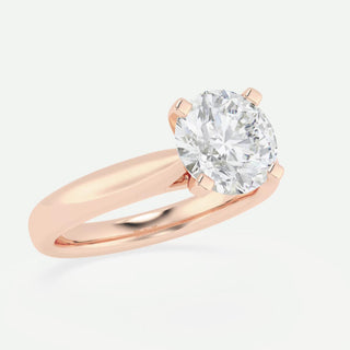 Elegant 1.0ct round solitaire moissanite ring detail view of the band
