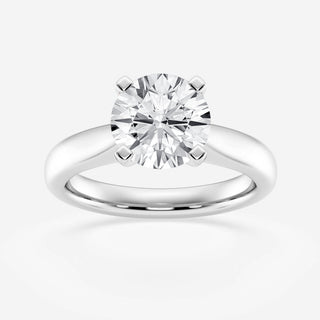 Classic 1.0ct round solitaire moissanite ring close up of the setting image 2
