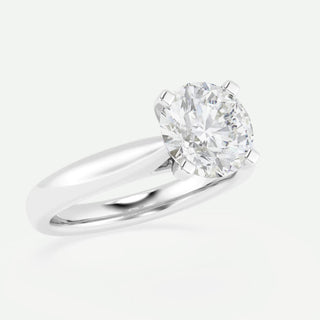 Classic 1.0ct round solitaire moissanite ring shown on a finger image 2