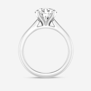 Delicate 1.0ct round solitaire moissanite ring top view