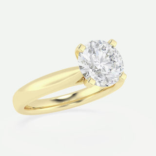 Classic 1.0ct round solitaire moissanite ring angled view showing its sparkle image 2