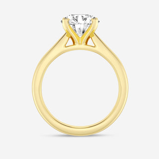 Classic 1.0ct round solitaire moissanite ring side profile view image 2
