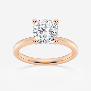 Sparkling 1.0ct cushion solitaire moissanite ring top view