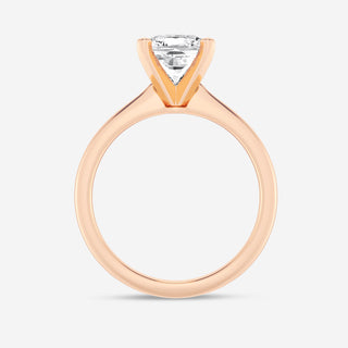 Sparkling 1.0ct cushion solitaire moissanite ring detail view of the band