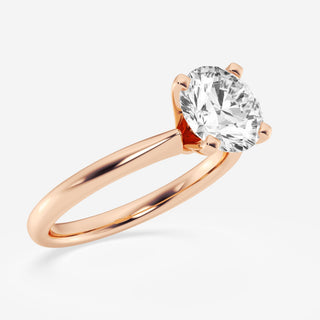 Stunning 1.0ct round solitaire moissanite ring detail view of the band