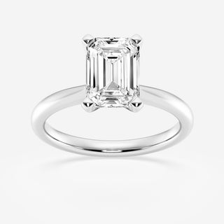 Brilliant 1.0ct emerald solitaire moissanite ring top view