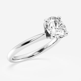 Stunning 1.0ct round solitaire moissanite ring shown on a finger image 2