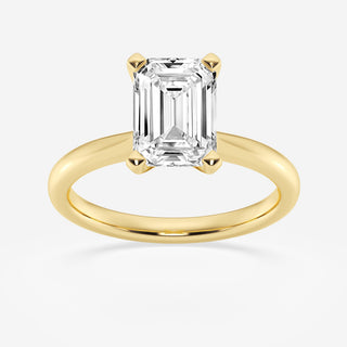 Brilliant 1.0ct emerald solitaire moissanite ring front view