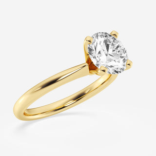 Stunning 1.0ct round solitaire moissanite ring angled view showing its sparkle image 2